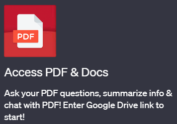 「Access PDF & Docs(アクセス PDF&ドックス)」PDFやドキュメントの解析を行うChatGPTプラグイン