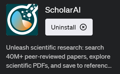 「ScholarAI(スカラーAI)」ChatGPTで科学的な文献を簡単に検索し理解するためのプラグイン