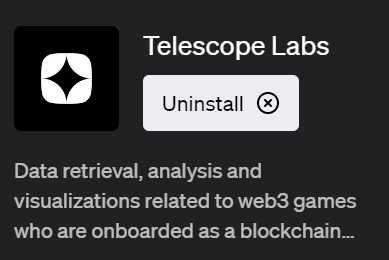 「Telescope Labs」ChatGPTでWeb3ゲームのデータを分析