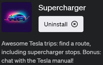 ChatGPTでTeslaの旅行計画が可能に！プラグイン「Supercharger（スーパーチャージャー）」の使い方