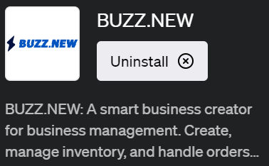 ChatGPTでビジネスの作成、商品の管理、注文の処理をするプラグイン「BUZZ.NEW(バズ・ニュー)」