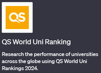 ChatGPTで世界大学ランキングを瞬時に取得できるプラグイン「QS World Uni Ranking（QSワールド・ユニ・ランキング）」の使い方