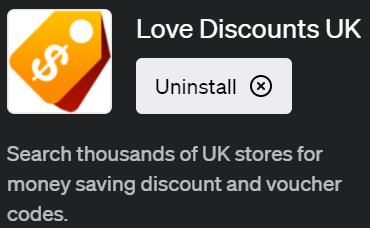 ChatGPTで割引情報を手に入れるプラグイン「Love Discounts UK(ラブ・ディスカウンツ・UK)」の全てを解説