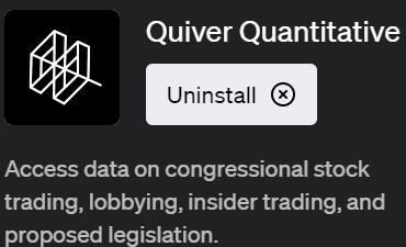 ChatGPTで株取引や立法活動を分析できるプラグイン「Quiver Quantitative（クイバー・クォンティティブ）」の使い方