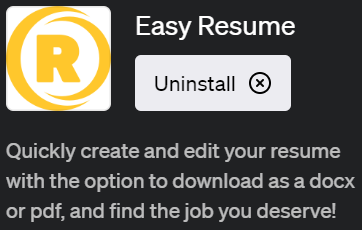 ChatGPTで簡単に履歴書を作成できるプラグイン「Easy Resume(イージーレジュメ)」の使い方