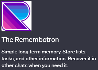 ChatGPTで記憶を永続化するプラグイン「The Remembotron(ザ・リメンボトロン)」の使い方