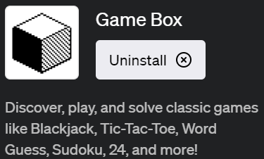ChatGPTで遊べるプラグイン「Game Box(ゲームボックス)」の使い方