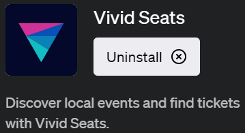 ChatGPTとVivid Seats（ヴィヴィッド・シーツ）プラグインでライブイベントのチケット情報を手に入れよう！