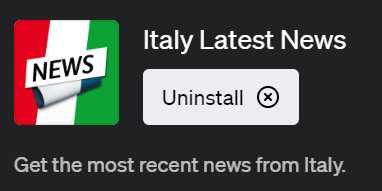 「Italy Latest News（イタリーレイテストニュース）」ChatGPTでイタリアの最新ニュースをリアルタイムで取得できるプラグイン