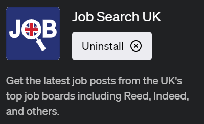 「Job Search UK（ジョブサーチUK）」ChatGPTでイギリスの求人情報を簡単に検索できるプラグイン