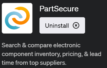 「PartSecure」ChatGPTで電子部品の在庫情報を瞬時に取得できるプラグイン