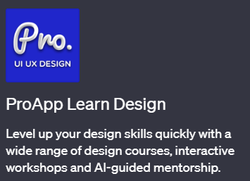 「ProApp Learn Design」ChatGPTでデザイン学習が可能になるプラグイン