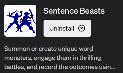 「Sentence Beasts（センテンス ビースツ）」ChatGPTで文章からモンスターを召喚し、バトルを楽しむことができるプラグイン
