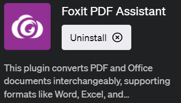 ChatGPTでPDF変換ができるプラグイン「Foxit PDF Assistant(フォクシットPDFアシスタント)」の使い方