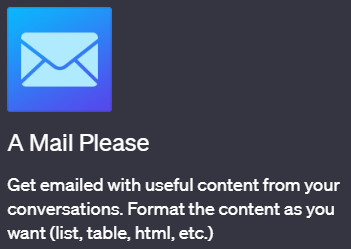 ChatGPTでメールを簡単に送るプラグイン「A Mail Please(エー・メール・プリーズ)」の使い方