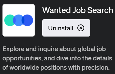 ChatGPTで世界中の求人情報を探せるプラグイン「Wanted Job Search（ウォンテッド・ジョブ・サーチ）」の使い方