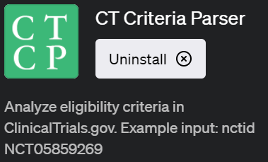ChatGPTで臨床試験の条件を解析できるプラグイン「CT Criteria Parser(シーティー クライテリア パーサー)」の使い方